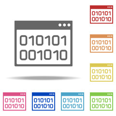 web code icon. Elements of Seo & Development in multi colored icons. Simple icon for websites, web design, mobile app, info graphics
