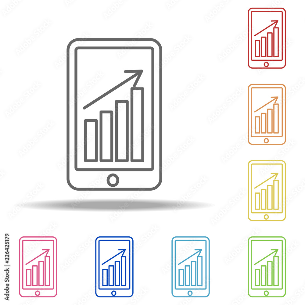 Fototapete mobile business chart icon. elements of finance and chart in multi colored icons. simple icon for we