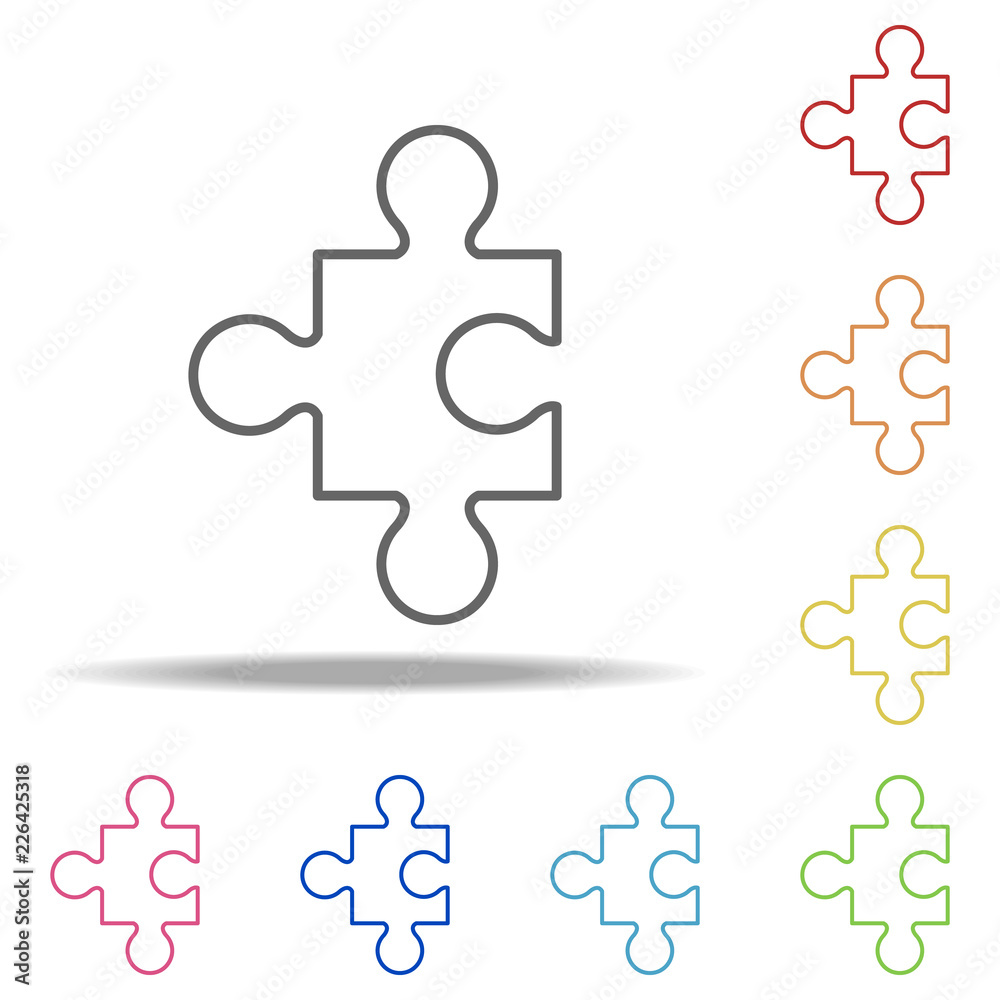 Poster puzzle icon. elements of finance and chart in multi colored icons. simple icon for websites, web des