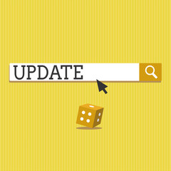 Text sign showing Update. Conceptual photo Up to date Make something more modern or updated newer version.