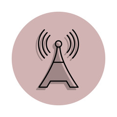 Radio antenna icon in badge style. One of Media, Press collection icon can be used for UI, UX