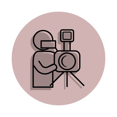 TV channel operator icon in badge style. One of Media, Press collection icon can be used for UI, UX