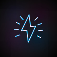 spark icon in neon style. One of Speed collection icon can be used for UI, UX