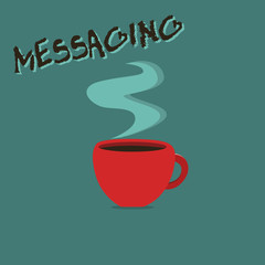 Conceptual hand writing showing Messaging. Business photo showcasing Communication with others through messages Texting Chatting.