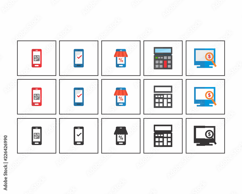 Canvas Prints technology image vector icon logo set