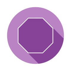 octagon icon in long shadow style. One of Geometric figures collection icon can be used for UI, UX