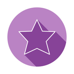 five-pointed star icon in long shadow style. One of Geometric figures collection icon can be used for UI, UX