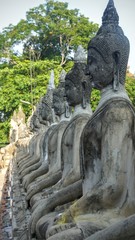 Wat Yai Chai Mongkhon - Restored Buddhist temple with stupas, plus a huge reclining Buddha & smaller seated ones in a row.