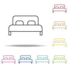 double bed icon. Elements of Web in multi colored icons. Simple icon for websites, web design, mobile app, info graphics