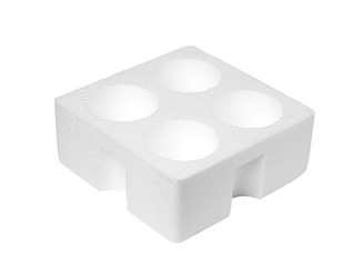 Empty styrofoam box isolated on white background