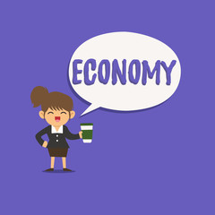 Text sign showing Economy. Conceptual photo Management of financial resources Accounting information analysis.