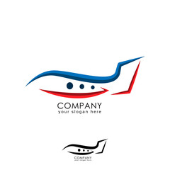 Line airplane logo template