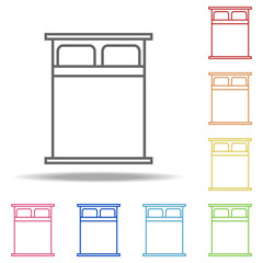 double bed icon. Elements of Web in multi colored icons. Simple icon for websites, web design, mobile app, info graphics