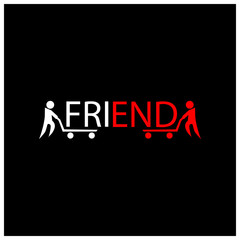 Fototapeta na wymiar Friend slogan with people unite friend