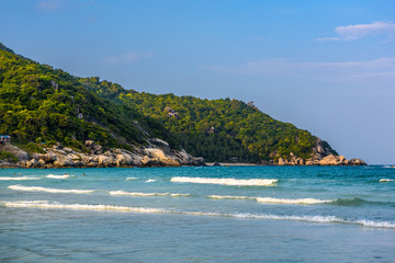 Big waves on Haad Rin beach, Koh Phangan island, Suratthani, Tha