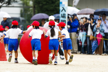 運動会 大玉転がし