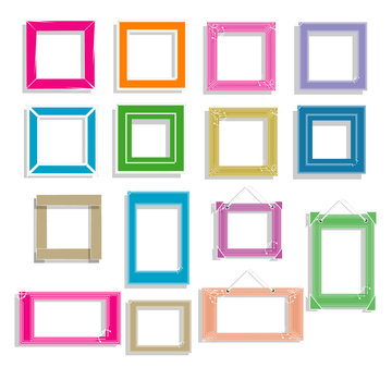 Cute Hand drawn doodle frame template.cartoon style.for photos,picture.isolated background