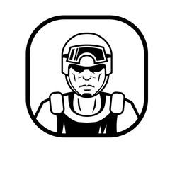 Soldier Mascot Logo Template Line