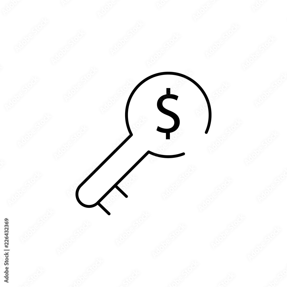 Poster key, security icon. element of business start up icon for mobile concept and web apps. thin line key