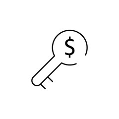 key, security icon. Element of business start up icon for mobile concept and web apps. Thin line key, security icon can be used for web and mobile