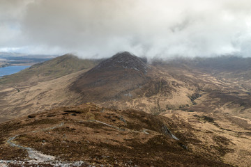 Ireland, Galway, Letterfrack, Connemara National Park, 3 October 2018, Diamond Hill.Diamond Hill is a popular walking destination and attracts Irish hikers and foreign tourists. 