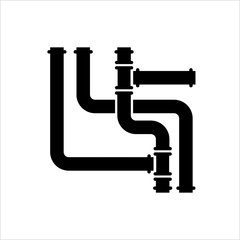 Pipe Icon, Pipe Fitting Icon, Water, Gas, Oil Pipeline, Plumbing Work