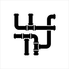 Pipe Icon, Pipe Fitting Icon, Water, Gas, Oil Pipeline, Plumbing Work