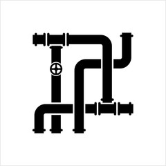 Pipe Icon, Pipe Fitting Icon, Water, Gas, Oil Pipeline, Plumbing Work