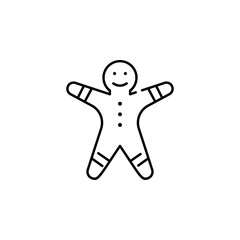 Fototapeta na wymiar cookie, ginger icon. Element of Christmas for mobile concept and web apps illustration. Thin line icon for website design and development, app development. Premium icon