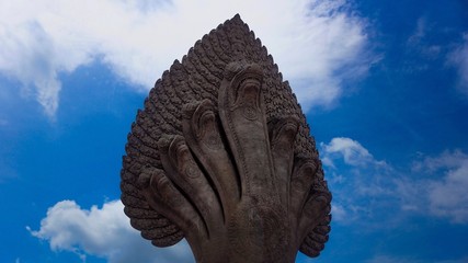 Cambodian seven-headed naga at the Angkow Wat Historical Complex, Siem Reap, Cambodia