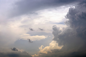 Dark Blue Storm Clouds Background in Summer Hot Daytime