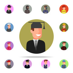 Fototapeta premium colored avatar of student icon. Avatar icons universal set for web and mobile