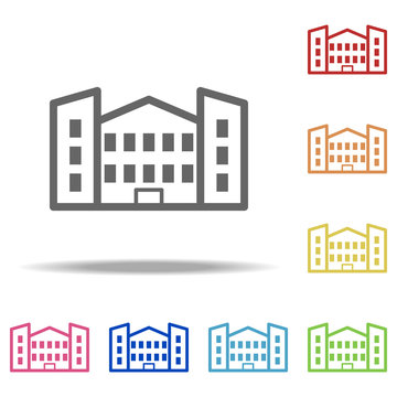 school icon. Elements of Buildings in multi colored icons. Simple icon for websites, web design, mobile app, info graphics
