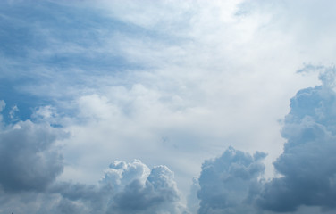 The beauty of the sky with clouds and the sun.