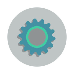 gear icon in badge style. One of web collection icon can be used for UI, UX