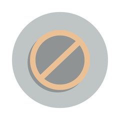 prohibition icon in badge style. One of web collection icon can be used for UI, UX