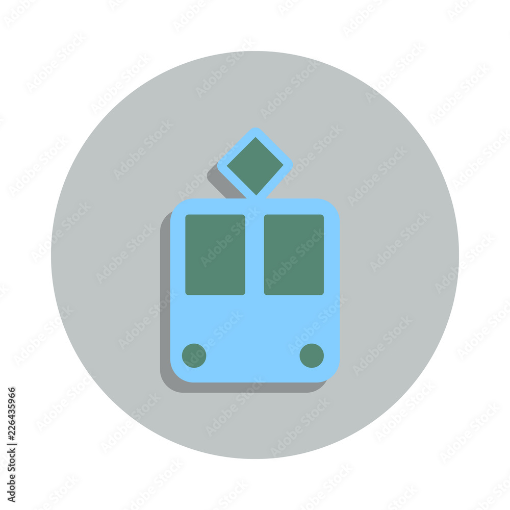 Poster tram icon in badge style. one of web collection icon can be used for ui, ux