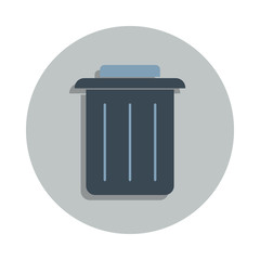 bin icon in badge style. One of web collection icon can be used for UI, UX