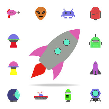 rocket colored icon. Colored Space icons universal set for web and mobile