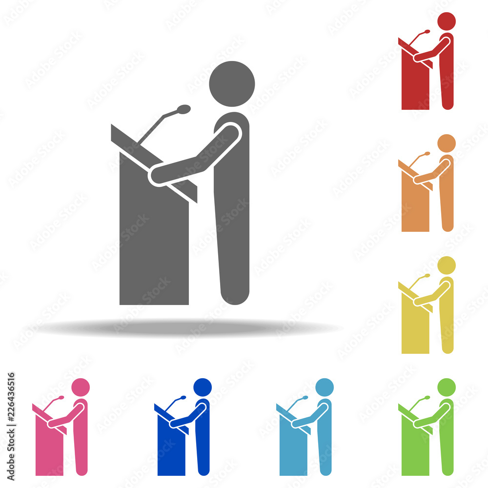 Aufkleber a speech from the rostrum icon. elements of conversation in multi colored icons. simple icon for web