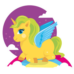 Colorful pony horse smiling