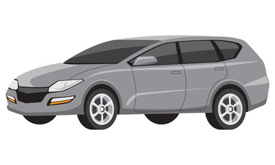 Obraz na płótnie Canvas Modern grey minivan family car