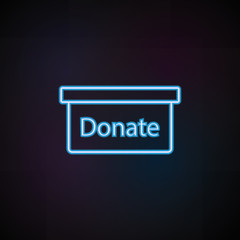 donate sign icon in neon style. One of Mobile banking collection icon can be used for UI, UX