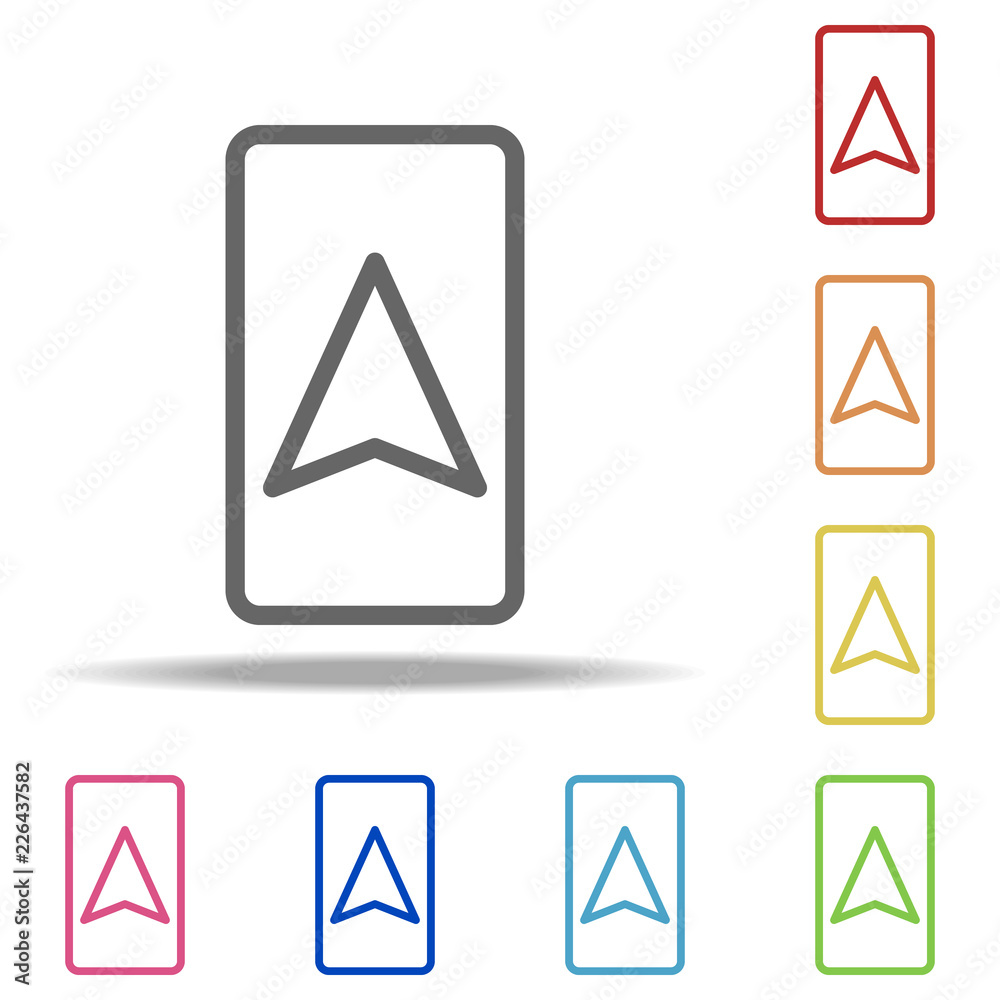 Poster cursor on the navigator icon. elements of navigation in multi colored icons. simple icon for website