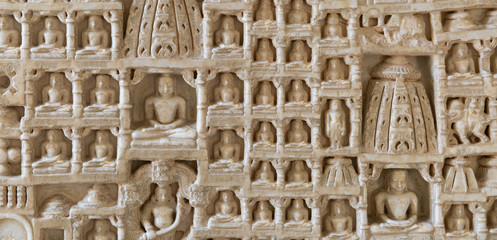 Figuren Wand aus indischem Temepl