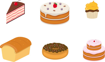 Cake Pastry and Bread icon vector
