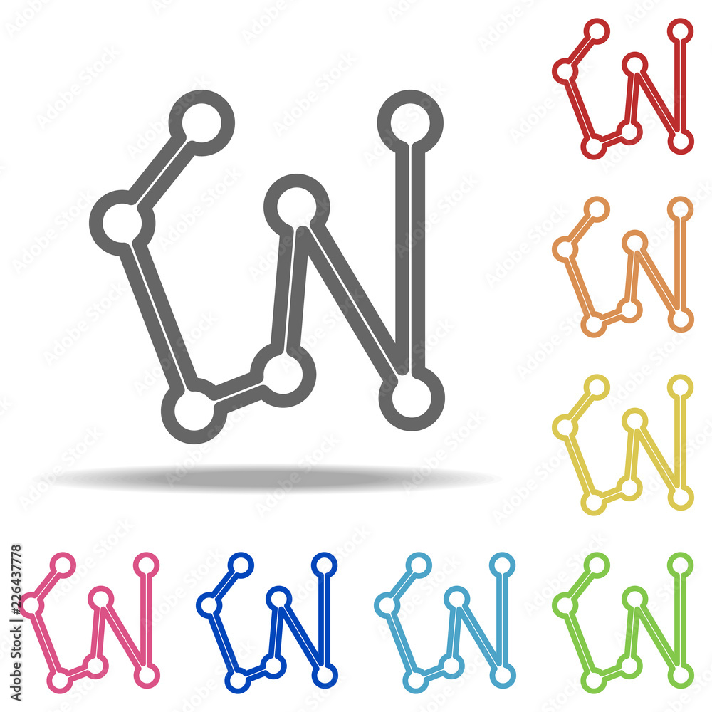 Poster connected points by a line icon. elements of navigation in multi colored icons. simple icon for webs