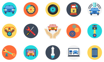 Set of automotive icon for car, truck, car service, transportation, mechanic an many more