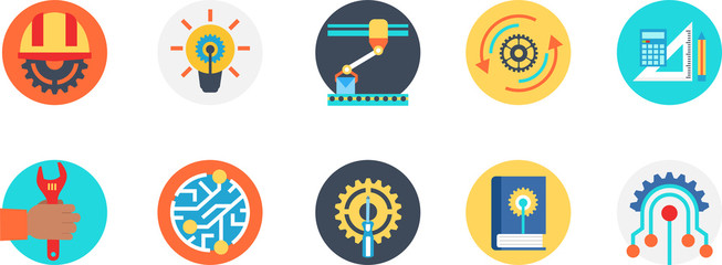 Vector illustration of industrial icon, engineering symbol, manufacturing and many more