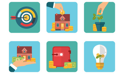 Investment flat vector icon